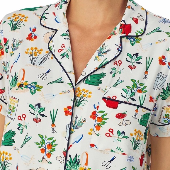 🔥SOLD 🔥NWT Kate Spade New York Cropped Printed Pajama Set size XL - Picture 2 of 7